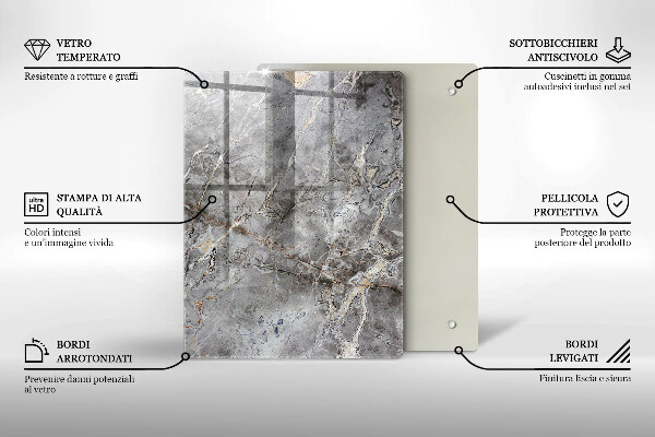 Sklenená doska na krájanie Modrá farba