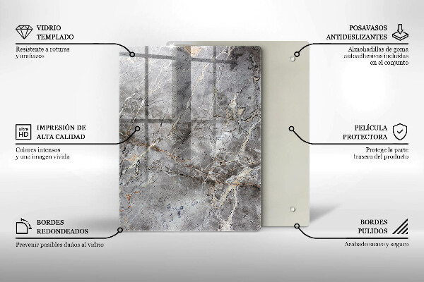 Sklenená doska na krájanie Modrá farba