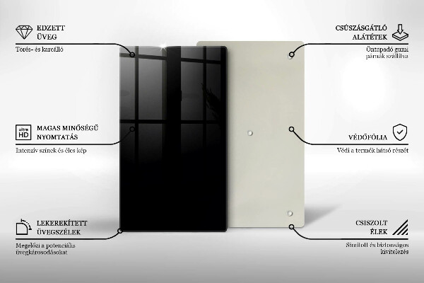 Sklenená doska na krájanie Čierna farba