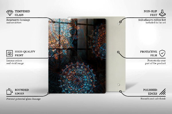 Sklenená doska na krájanie Čierna farba