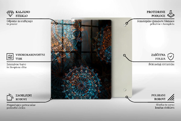 Sklenená doska na krájanie Čierna farba
