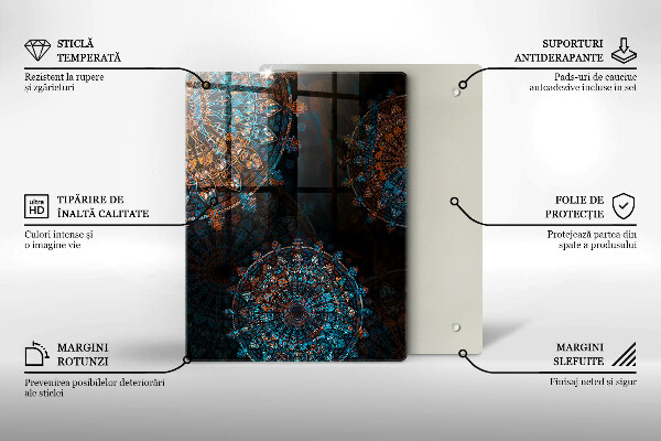 Sklenená doska na krájanie Čierna farba