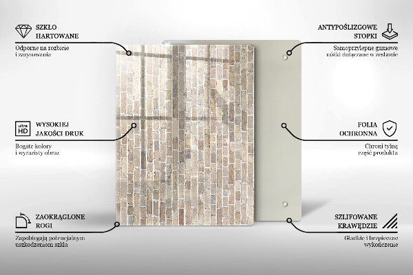 Sklenená doska na krájanie Červená farba