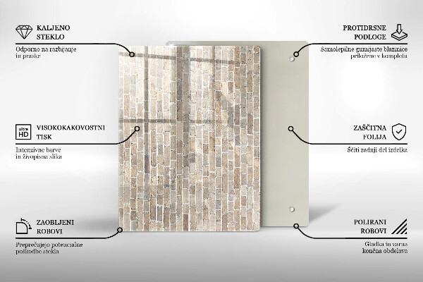 Sklenená doska na krájanie Červená farba