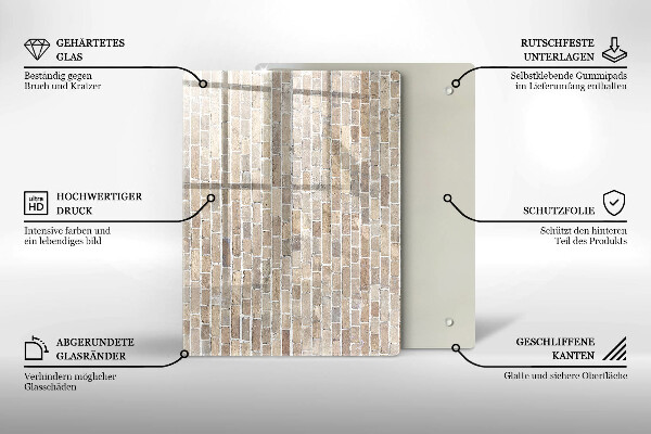 Sklenená doska na krájanie Červená farba