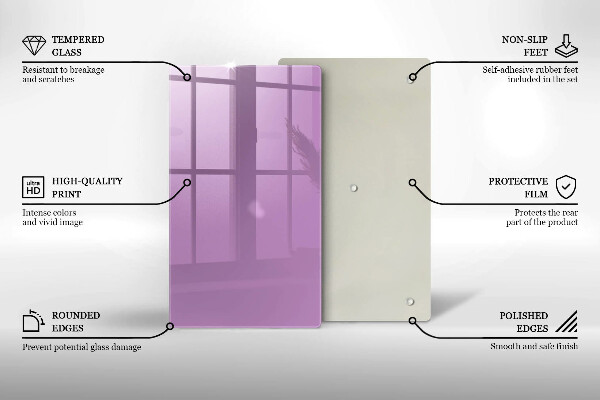 Sklenená doska na krájanie Fialová farba