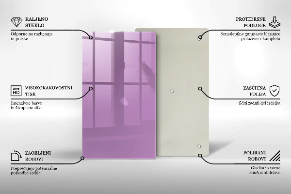 Sklenená doska na krájanie Fialová farba