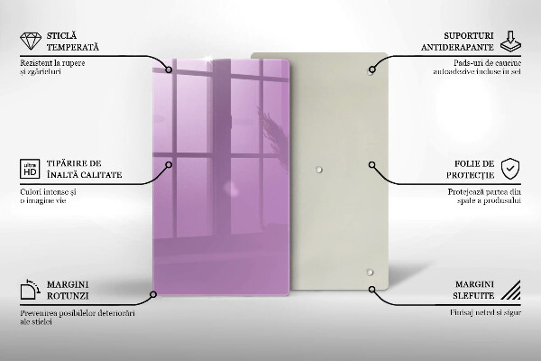 Sklenená doska na krájanie Fialová farba