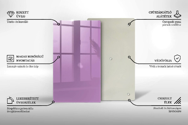 Sklenená doska na krájanie Fialová farba