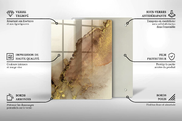 Sklenená doska na krájanie Fialová farba