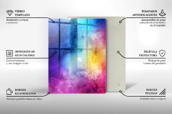 Sklenená doska na krájanie Ružová farba