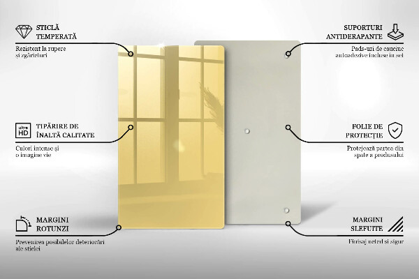 Sklenená doska na krájanie Žltá