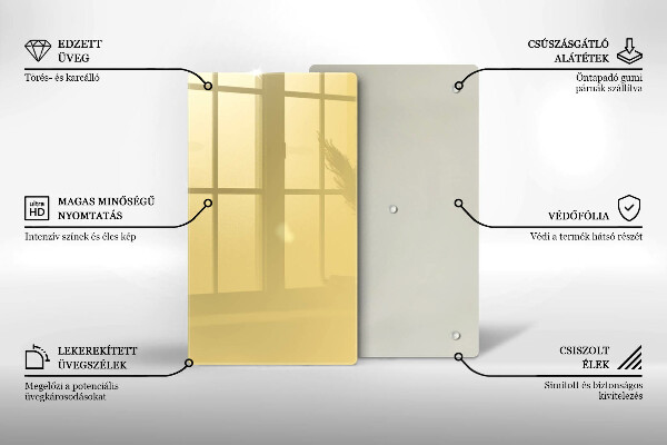 Sklenená doska na krájanie Žltá