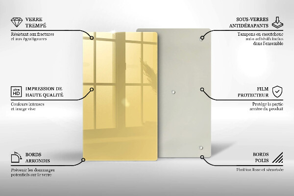 Sklenená doska na krájanie Žltá