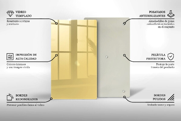 Sklenená doska na krájanie Žltá