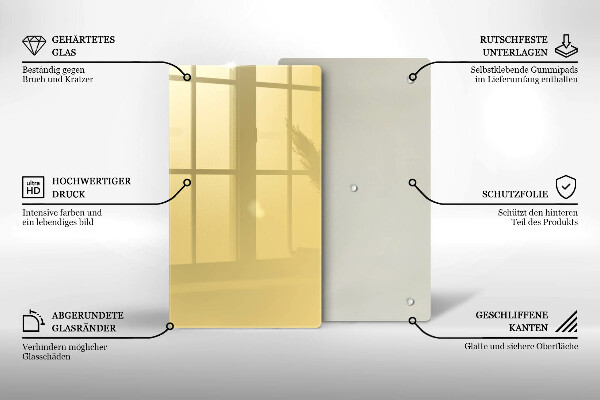 Sklenená doska na krájanie Žltá