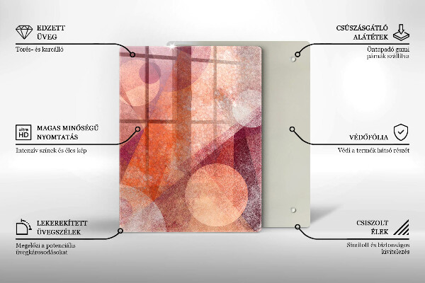 Sklenená doska na krájanie Oranžová farba