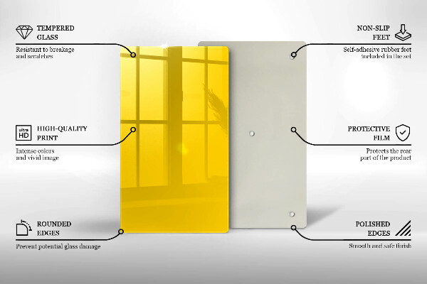Sklenená doska na krájanie Žltá