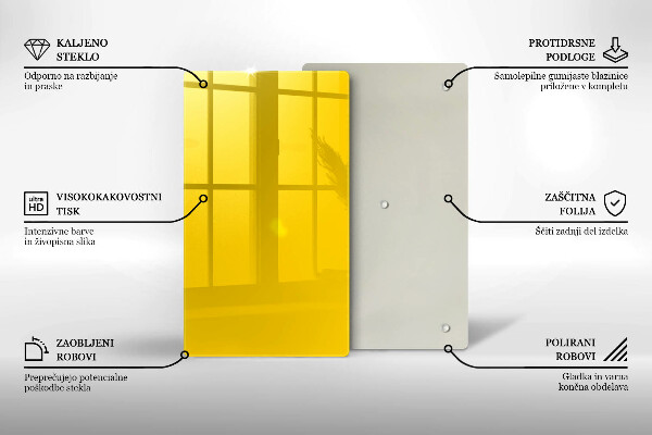 Sklenená doska na krájanie Žltá