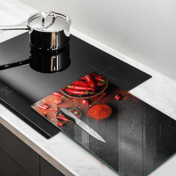 Kuchynská doska zo skla Červené chilli papričky