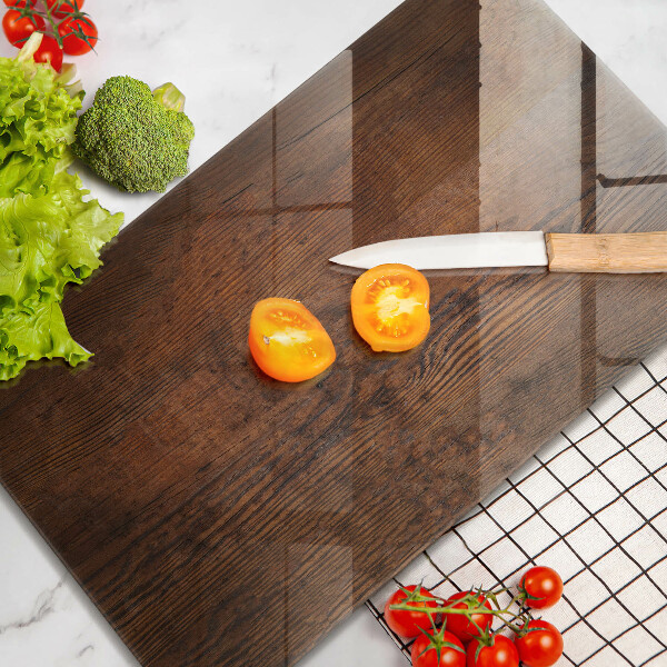 Kuchynská doska zo skla Doska z tmavého dreva