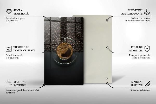 Kuchynská doska zo skla Káva a fazuľa