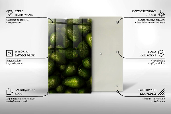 Kuchynská doska zo skla Ovocie avokáda