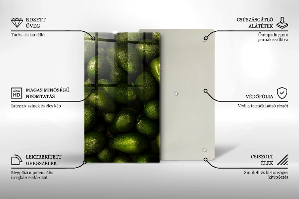 Kuchynská doska zo skla Ovocie avokáda