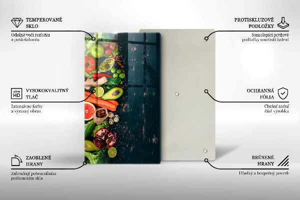 Kuchynská doska zo skla Ovocie a zelenina