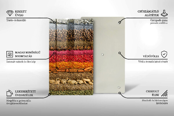 Kuchynská doska zo skla Farebné korenie