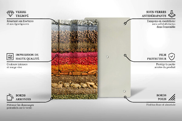 Kuchynská doska zo skla Farebné korenie
