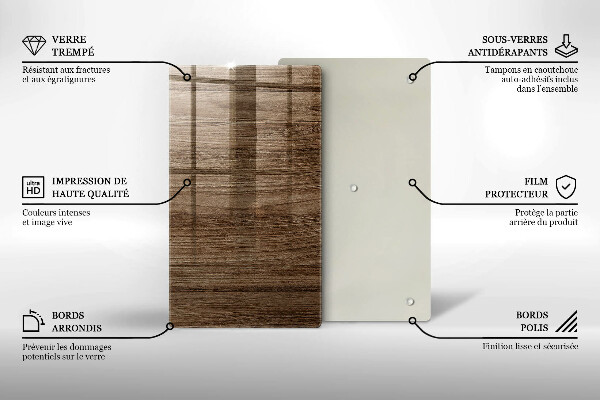 Sklenená doska na krájanie Textúra dreva