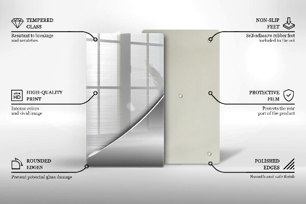 Kuchynská doska zo skla Kovové tvary