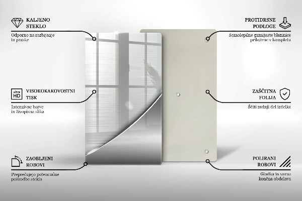 Kuchynská doska zo skla Kovové tvary