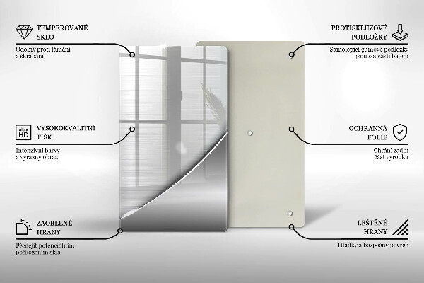 Kuchynská doska zo skla Kovové tvary