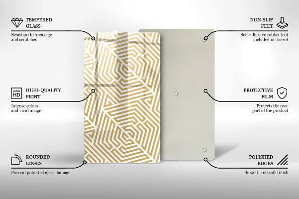 Kuchynská doska zo skla Geometrické čiary