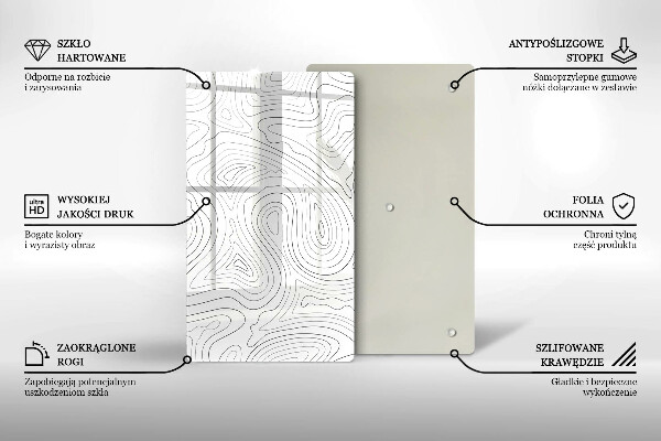 Kuchynská doska zo skla Abstraktné tvary