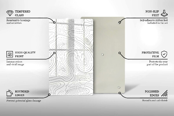 Kuchynská doska zo skla Abstraktné tvary
