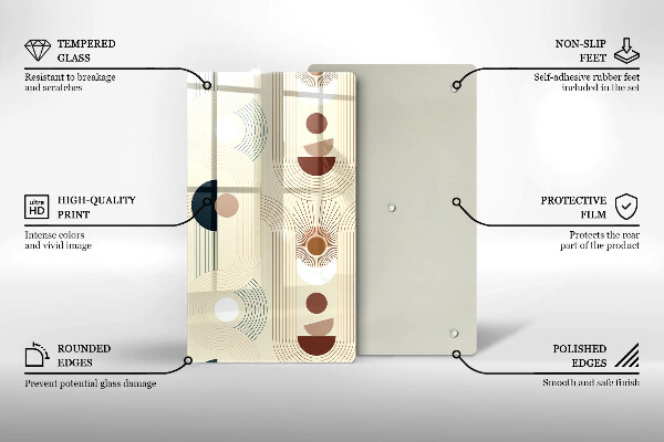 Kuchynská doska zo skla Boho geometrické tvary