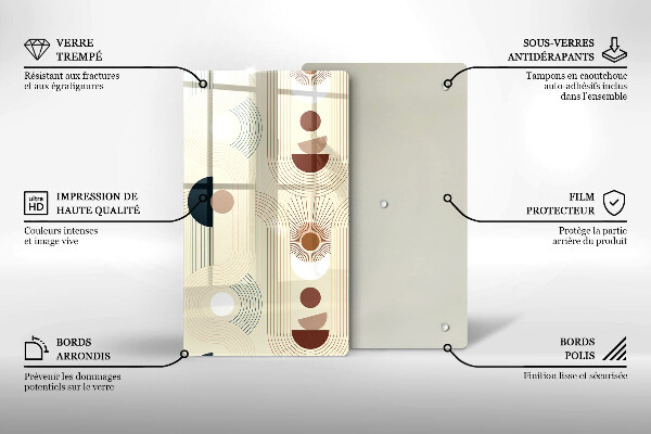 Kuchynská doska zo skla Boho geometrické tvary
