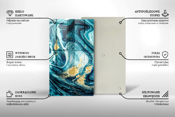 Kuchynská doska zo skla Modré zlato abstrakcia