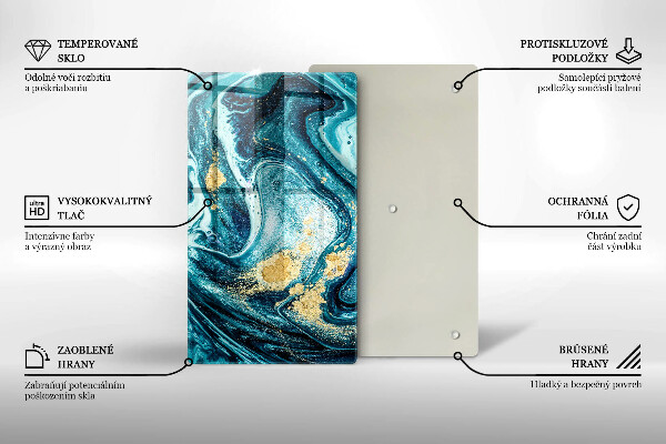 Kuchynská doska zo skla Modré zlato abstrakcia