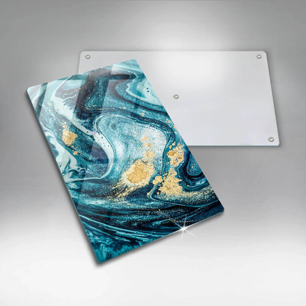 Kuchynská doska zo skla Modré zlato abstrakcia