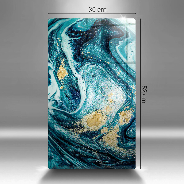 Kuchynská doska zo skla Modré zlato abstrakcia