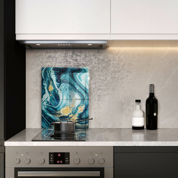 Kuchynská doska zo skla Modré zlato abstrakcia