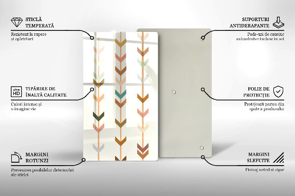 Sklenená doska na krájanie Geometrické prvky