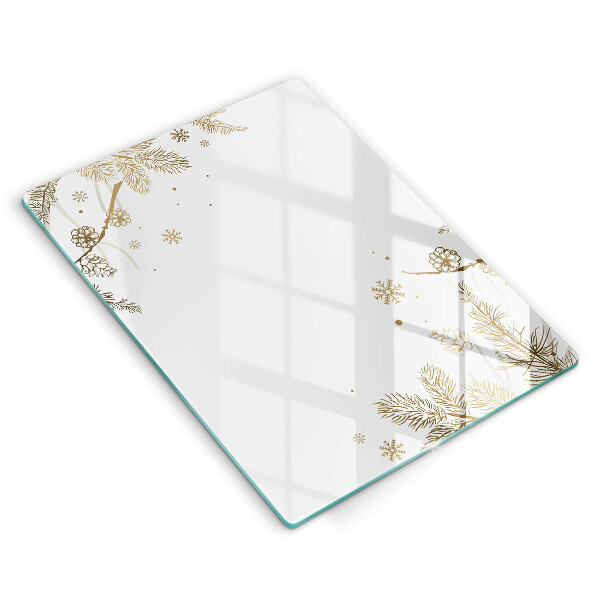 Sklenená doska na krájanie Zimné dekorácie