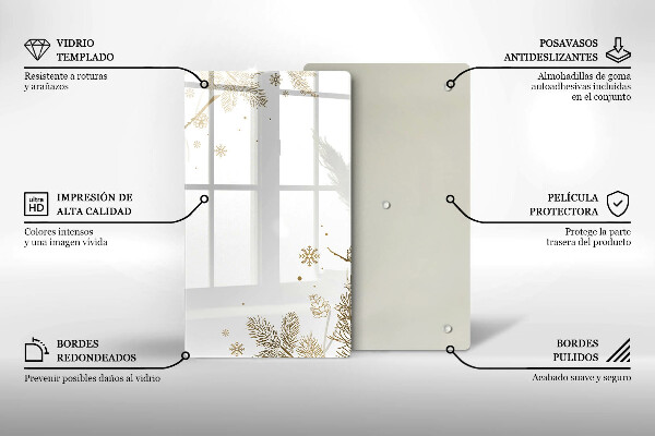 Sklenená doska na krájanie Zimné dekorácie