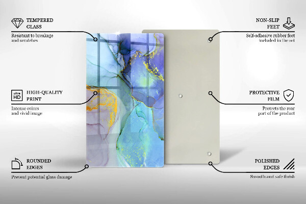 Sklenená doska na krájanie Prasknutý zlatý kameň