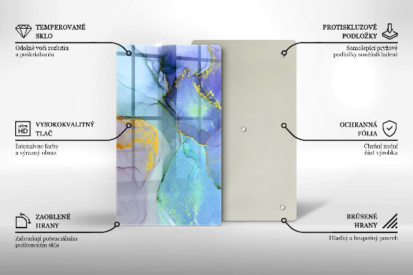 Sklenená doska na krájanie Prasknutý zlatý kameň